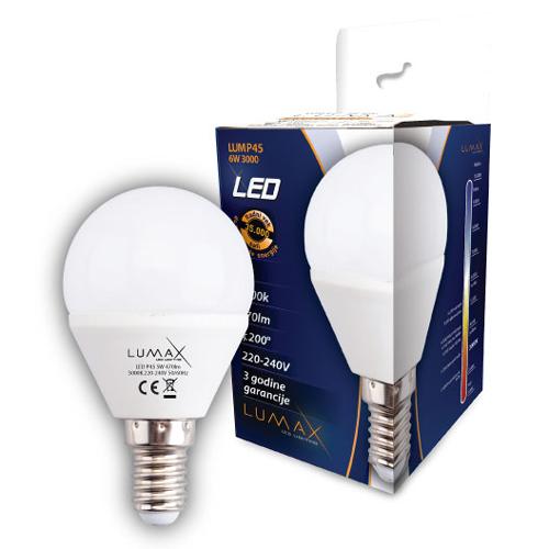 Slika LUMAX Sijalica LUMP45-6W 3000K  LED, Toplo bela, 6 W, E14