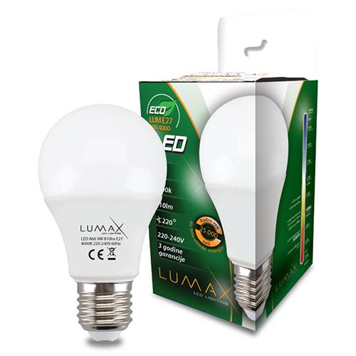 Slika LUMAX Led sijalica ECO LUME27-9W 6500K  LED, Hladno bela, 9 W, E27