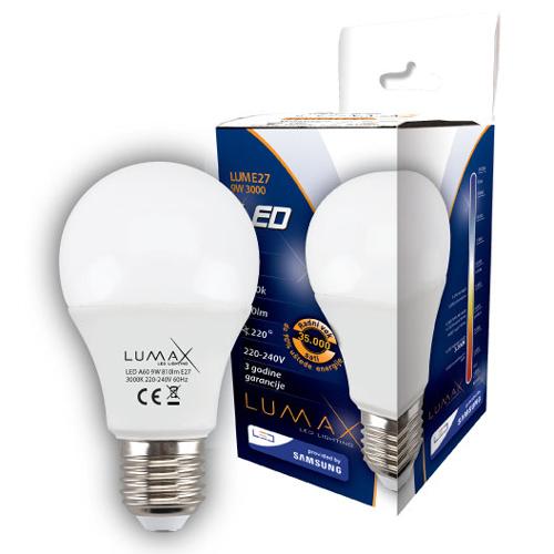 Slika LUMAX LED Sijalica LUME27-3000K 9W   LED, Toplo bela, 9 W, E27